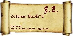 Zoltner Buzás névjegykártya